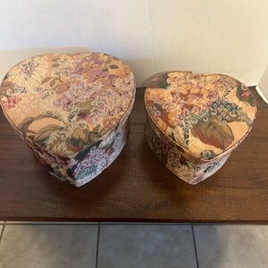 Rare Vintage Raymond Waite ONCE UPON A ROSE COLLECTION Heart Shaped Boxes